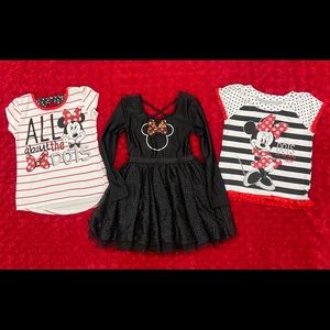 5/5T Minnie Mouse Lot - 2 shirts & 1 dress - GUC